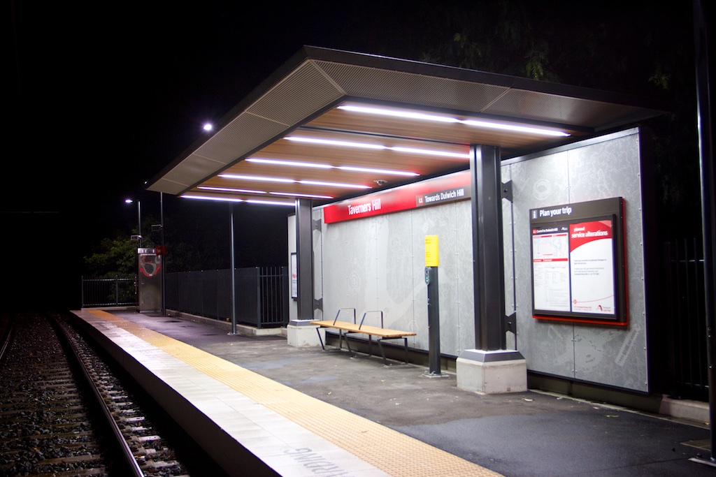 light rail shelter structure